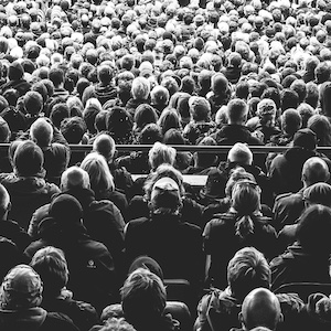 a crowd watching an event