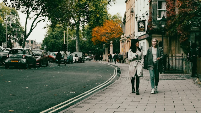 two woman talking