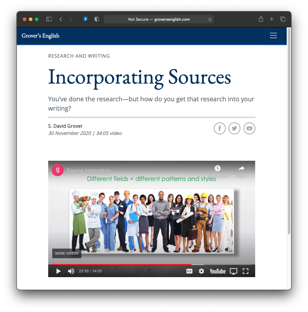 incorporating sources video page