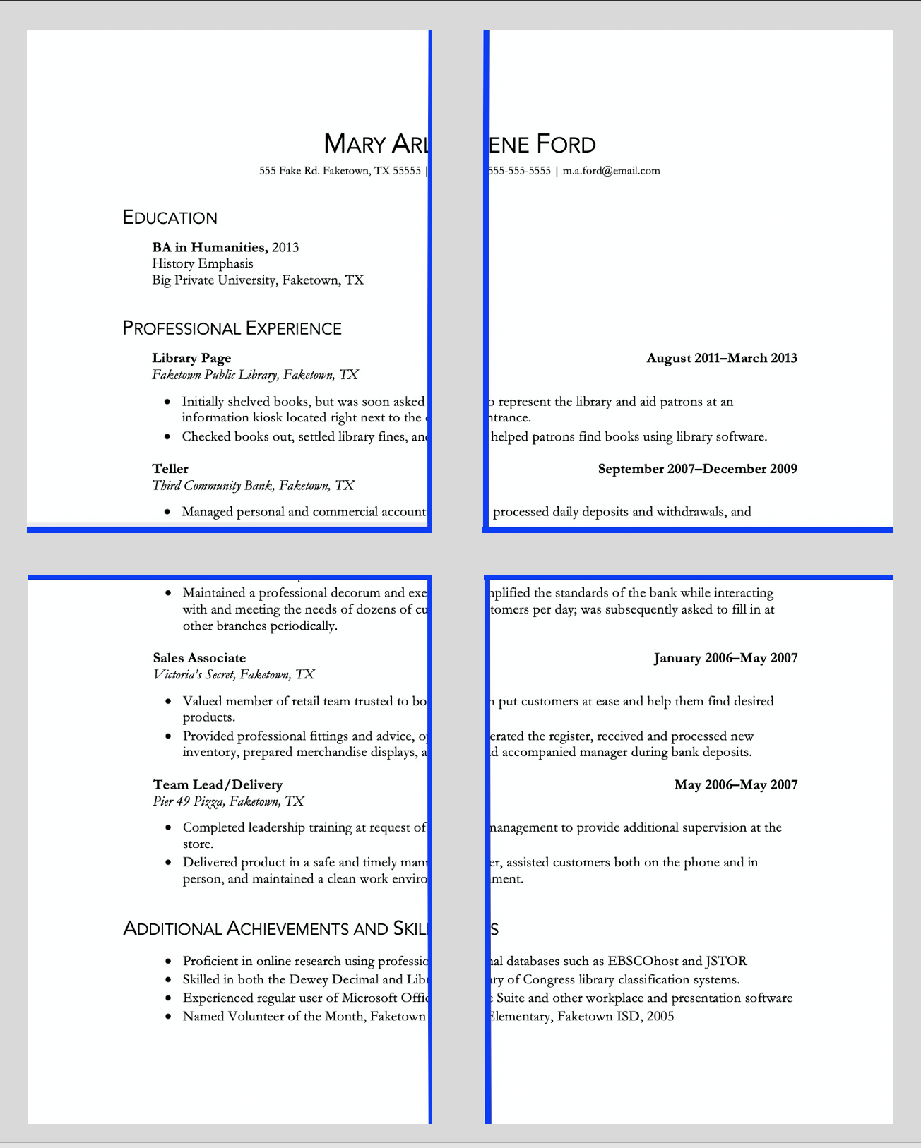 sample resume