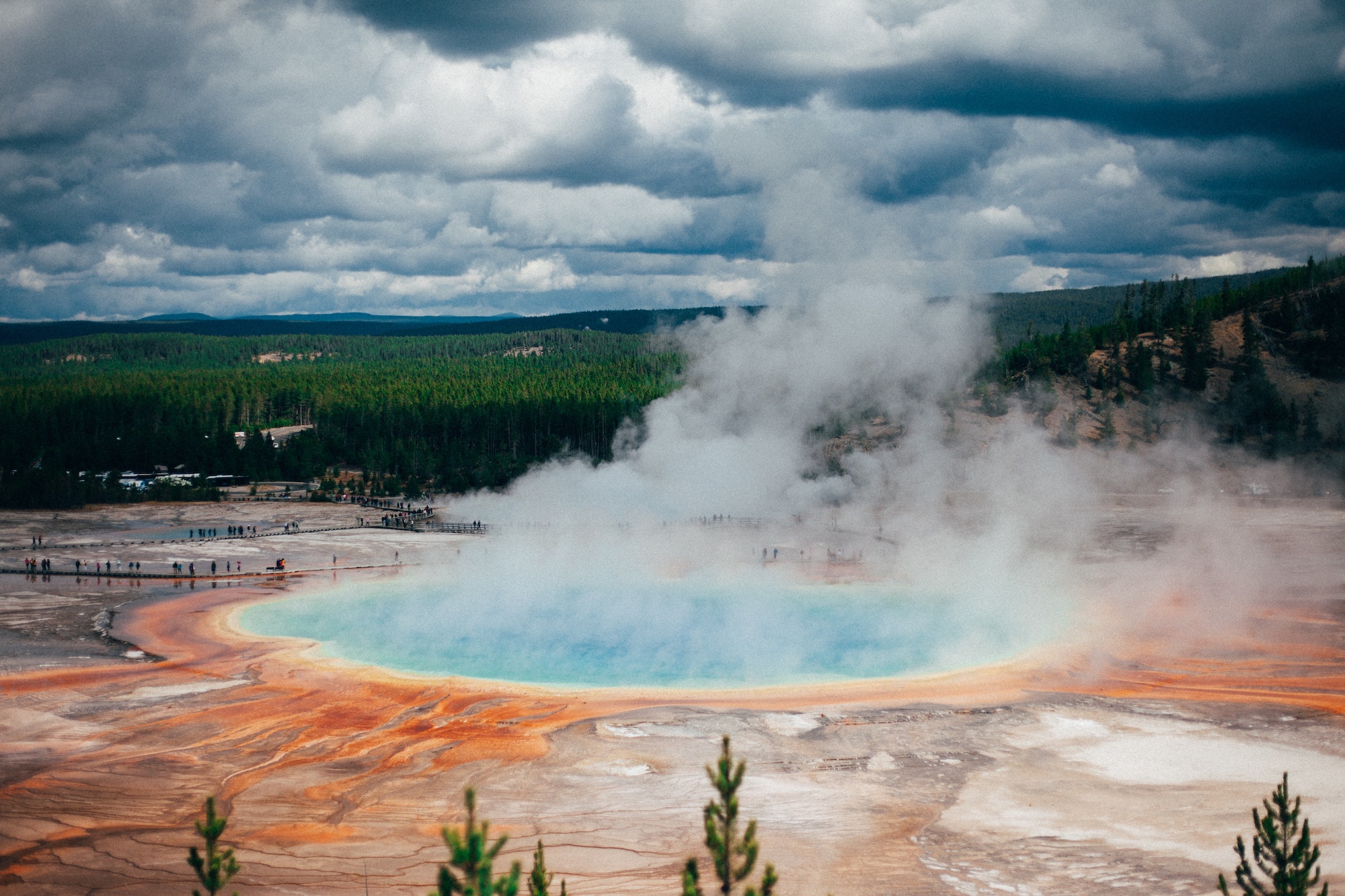 grand prismatic spring in Yellowstone