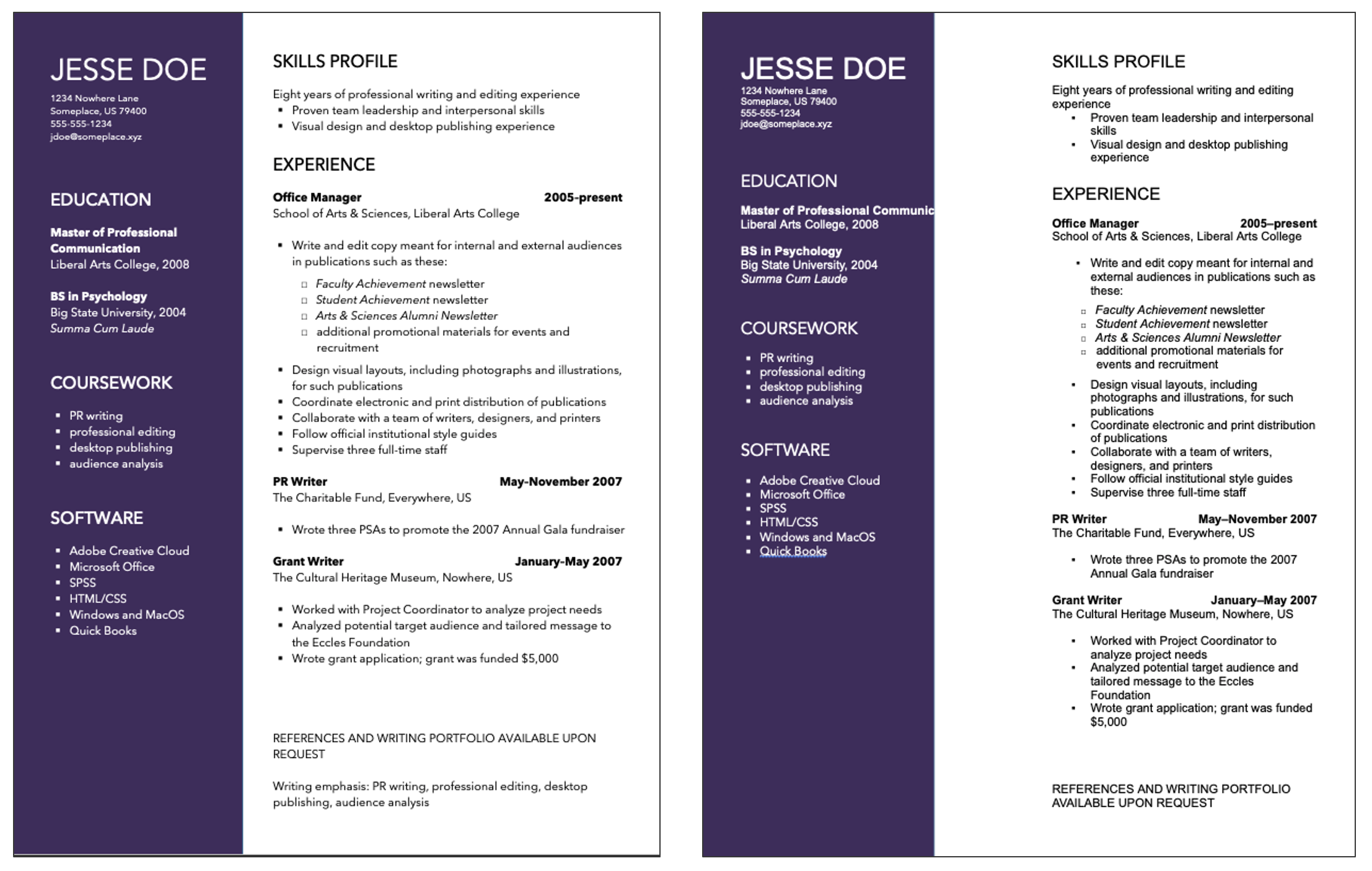 the same resume opened on two different computers