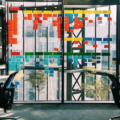 post-it notes in a workplace